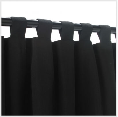CUR84BLK 54 in. x 84 in. WeatherSmart Outdoor Curtain with Tabs - Black Onyx