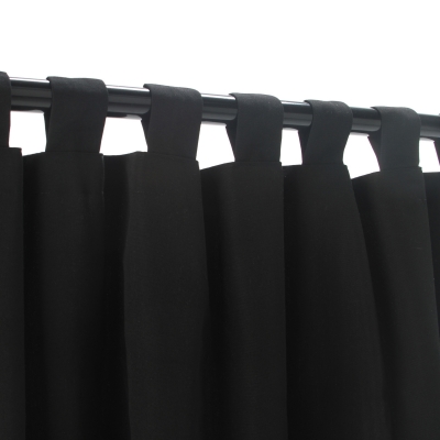 CUR84BLS 54 in. x 84 in. Sunbrella Outdoor Curtain with Tabs - Black