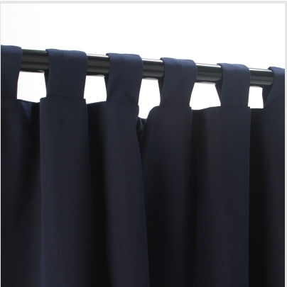CUR84NVS 54 in. x 84 in. Sunbrella Outdoor Curtain with Tabs - Navy