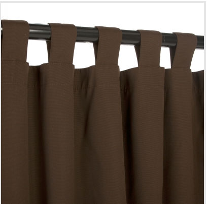 CUR96BBS 54 in. x 96 in. Sunbrella Outdoor Curtain with Tabs - Bay Brown