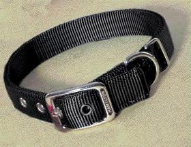 Double Thick Nylon Dog Collar- Black 1 X 32 - Dd 32bk