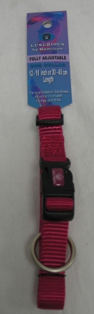 Adjustable Dog Collar- Raspberry .63 X 12-18 - B Fas 12-18 Rs