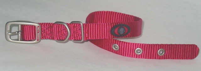 - Single Thick Nylon Dog Collar- Pink .63 X 18 - B St 18rs