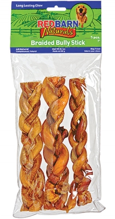 - Naturals Braided Bully Sticks 7 Inch-3 Pack - 227013