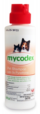 01306-p6 Mycodex 3x Pyrethrins Shampoo 6 Oz