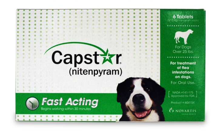 004cg-61021 Capstar Flea Treatment Dog - Green- 25 Plus Lbs 6 Pack