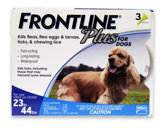 004fltsp-23-44 Frontline Plus Flea & Tick For Dogs 23-44 Lbs 3 Month