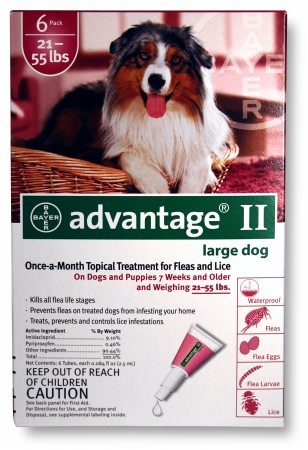 004bay-04461766 Advantage Ii For Large Dogs 21 - 55 Lbs Red - 6 Months