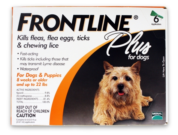 004fltsp6-11-22 Frontline Plus Flea & Tick For Dogs Up To 22 Lbs 6 Month