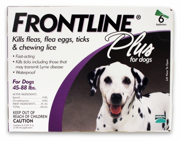 004fltsp6-45-88 Frontline Plus Flea & Tick For Dogs 45-88 Lbs 6 Month