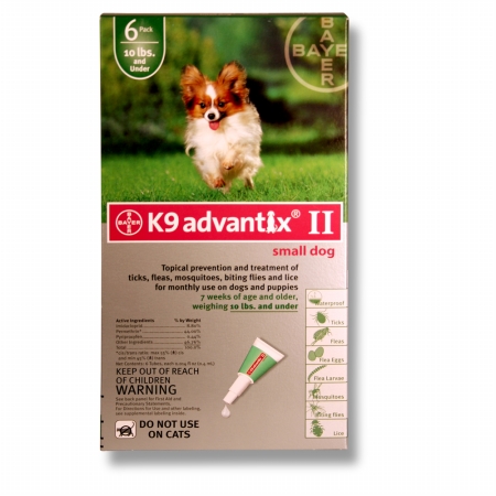 004bay-04458463 K9 Advantix Ii For Small Dogs 0 - 10 Lbs Blue - 6 Months