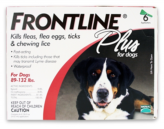 004fltsp6-89-132 Frontline Plus Flea & Tick For Dogs 89-132 Lbs 6 Month