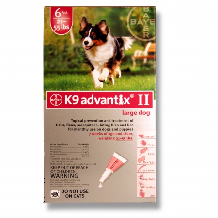 004bay-04461634 K9 Advantix Ii For Large Dogs 21 - 55 Lbs Red - 6 Months