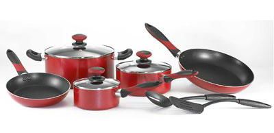 Mirro Get-a-grip Nonstick 10-piece Cookware Set - Red