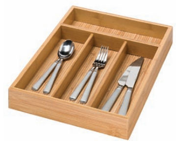 International Kch-01078 Bamboo 4 Compartment Cutlery Tray