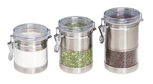 International 4 Pack Stainless & Acrylic Canisters