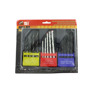 Set Of 15 Assorted Drill Bits Case Of 8