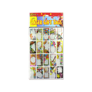 Bulk Buys Laser sticker birthday gift tags sheet with 20 stickers Case Of 24