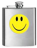 8 Oz. Matte Stainless Steel Hip Flask - Happy Face