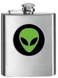 Simran Hf-1047 8 Oz. Matte Stainless Steel Hip Flask - Alien