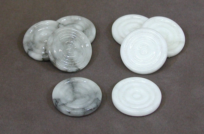 Pgy 30mm Diameter Alabaster Checkers - Grey And White
