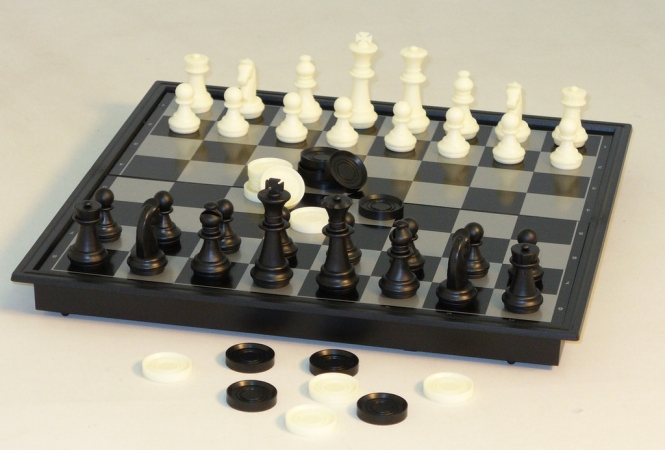 68910 10 In. Magnetic Chess With Checkers By Cnchess