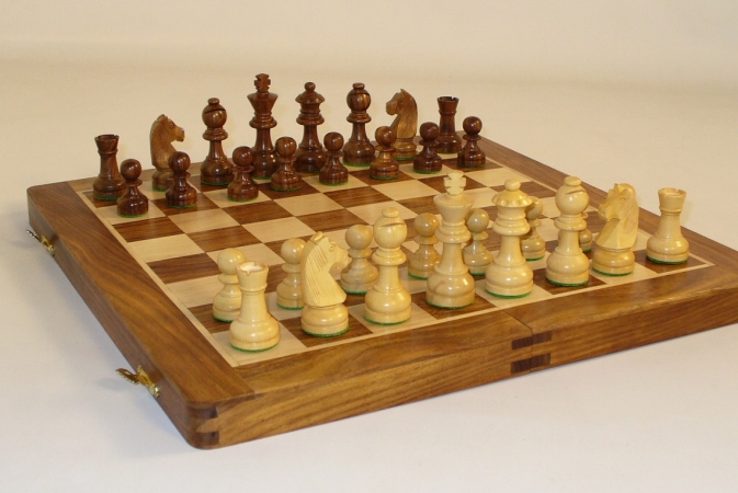 14 In. Folding Wood Chess Set By Chopra
