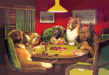 Buy Enlarge 0-587-00014-7c12x18 Dog Poker - Is The St. Bernard Bluffing- Canvas Size C12x18