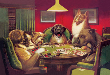 Buy Enlarge 0-587-00016-3c12x18 Dog Poker - Stun Shock And The Win- Canvas Size C12x18