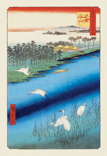 Buy Enlarge 0-587-02711-8C12X18 Cranes On The River- Canvas Size C12X18