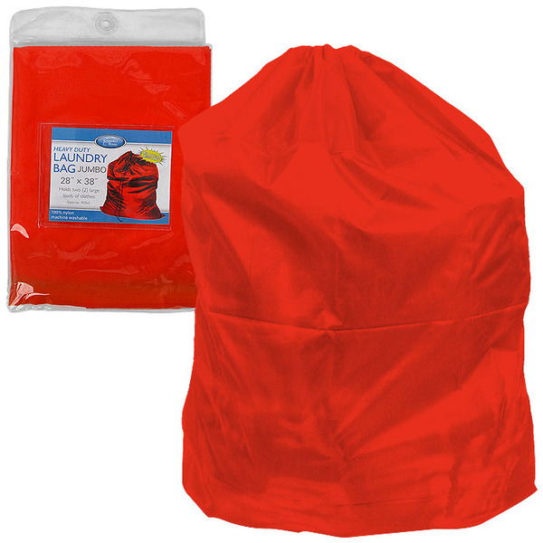 WMU Heavy Duty Jumbo Sized Nylon Laundry Bag - RED