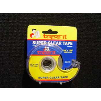 Stationery Tape Clear - .71 In. X 1296 In. Plus Disp.- Case Of 72