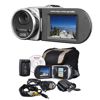 MITSUBA DV3000SLV 16MP - Interpolated - SD-SDHC Digital Camcorder with 8x Digital Zoom 2.4 in. LCD & Carry Case - Silver