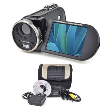 MITSUBA DX700-BLACK 16MP - Interpolated - Digital Camcorder with 8x Digital Zoom 3.0 in. LCD & Carry Case - Black