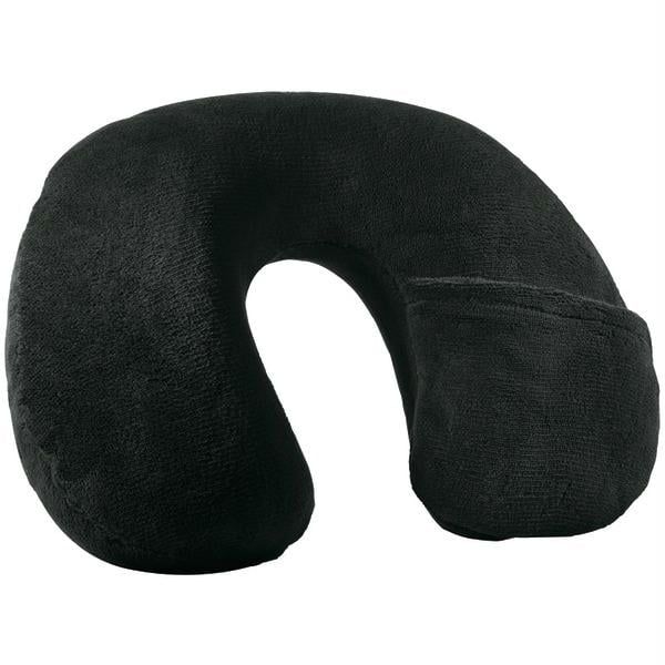 Inflatable Fleece Neck Rest - Black