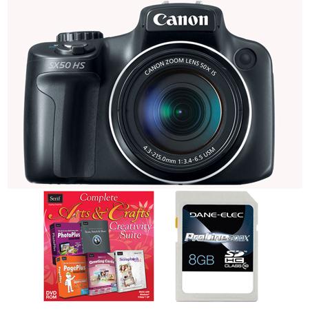 Canon 6352B001-3-KIT PowerShot SX50 HS with 8GB SD Card and Software - 50586