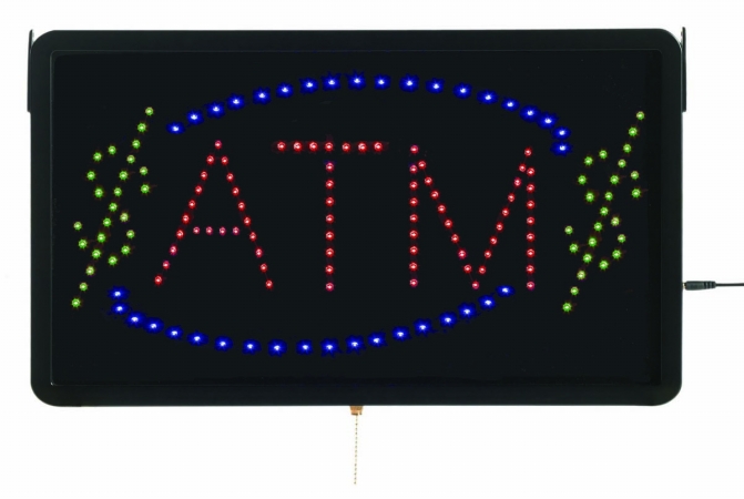 Aarco Products Inc. Atm10l High Visibility Led Atm Sign 13 In.hx22 In.w