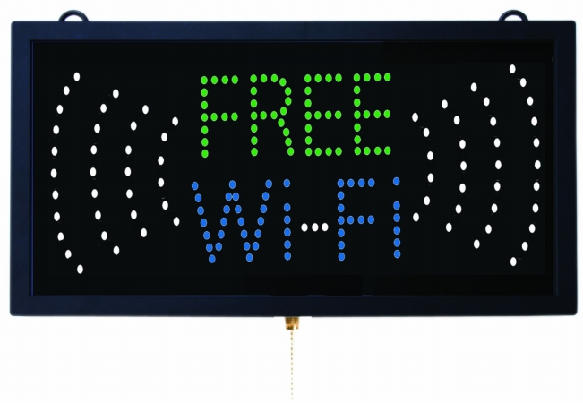 Aarco Products Inc. Fre11m High Visibility Led Free Wi-fi Sign 9 .75 In.hx18 .75 In.w