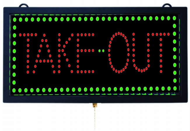 Aarco Products Inc. Tak12m High Visibility Led Take-out Sign 9 .75 In.hx18 .75 In.w