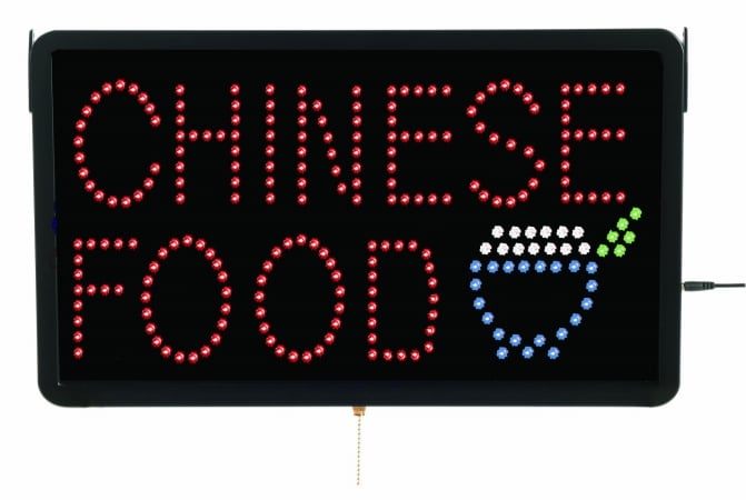 Aarco Products Inc. Chi09l High Visibility Led Chinese Food Sign 13 In.hx22 In.w