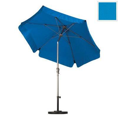 Alus756t-sp01 7.5 Ft. Wr Fiber Market Umbrella Pt Champagne-spun Polyester-pacific Blue