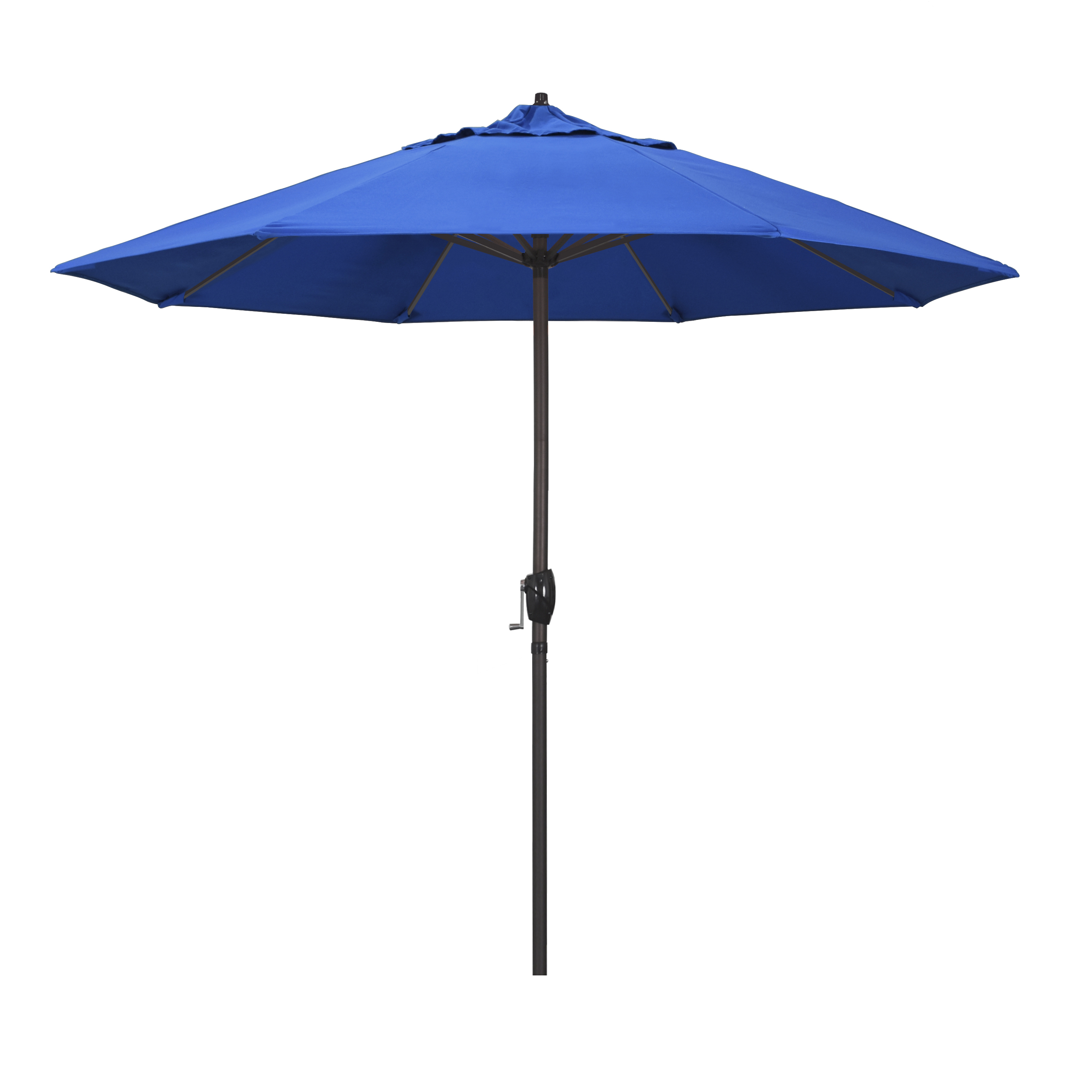 Ata908117-f03 9 Ft. Aluminum Market Umbrella Auto Tilt Crank Lift Bronze-olefin-royal Blue