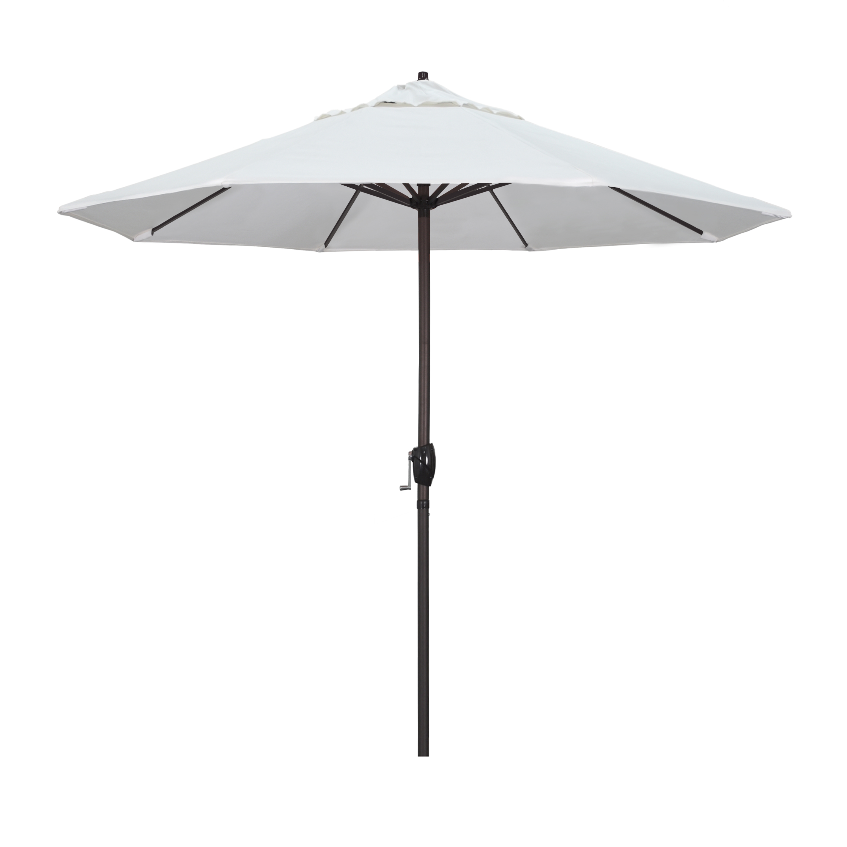 Ata908117-f04 9 Ft. Aluminum Market Umbrella Auto Tilt Crank Lift Bronze-olefin-white