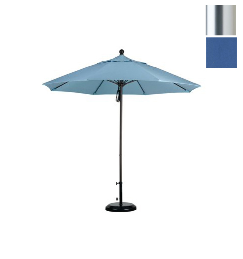 Alto908002-f26 9 Ft. Fiberglass Market Umbrella Pulley Open S Anodized-olefin-frost Blue