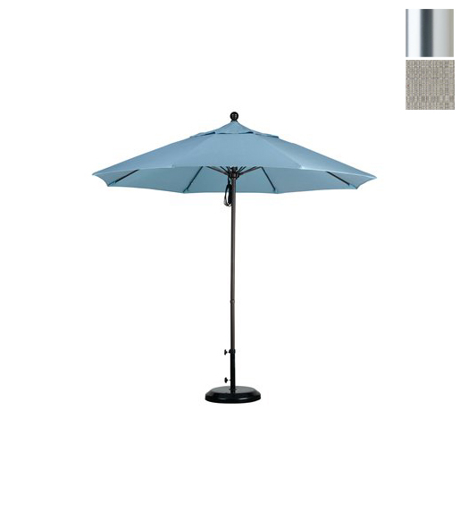 Alto908002-f77 9 Ft. Fiberglass Market Umbrella Pulley Open S Anodized-olefin-woven Granite