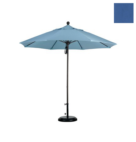 Alto908117-f26 9 Ft. Fiberglass Market Umbrella Pulley Open Bronze-olefin-frost Blue