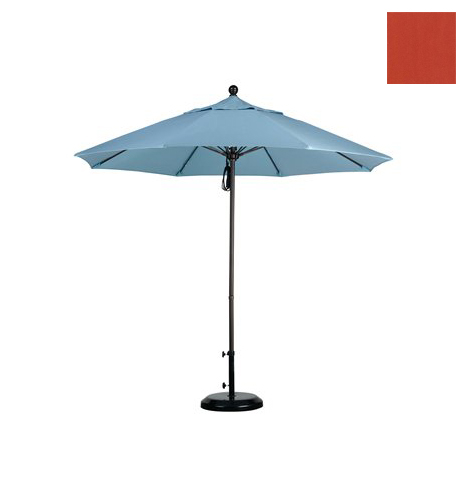 Alto908117-f27 9 Ft. Fiberglass Market Umbrella Pulley Open Bronze-olefin-sunset