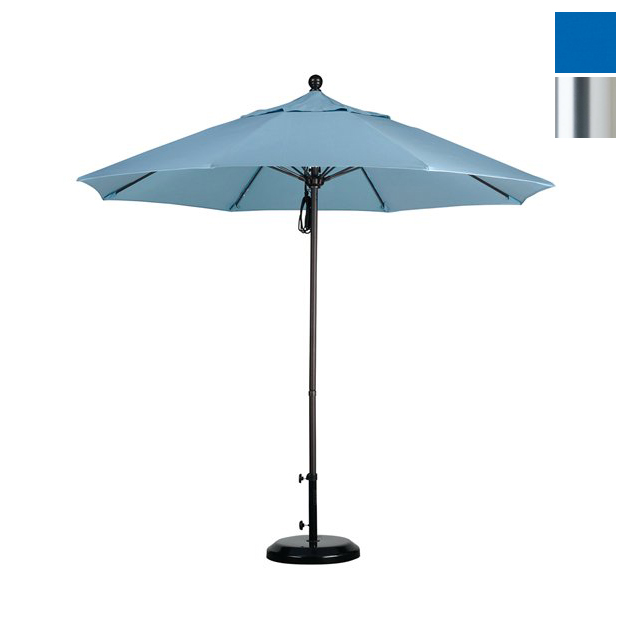 Alto908002-sa01 9 Ft. Fiberglass Market Umbrella Pulley Open S Anodized-pacifica-pacific Blue
