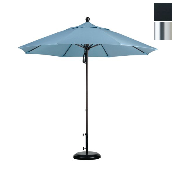 Alto908002-sa08 9 Ft. Fiberglass Market Umbrella Pulley Open S Anodized-pacifica-black
