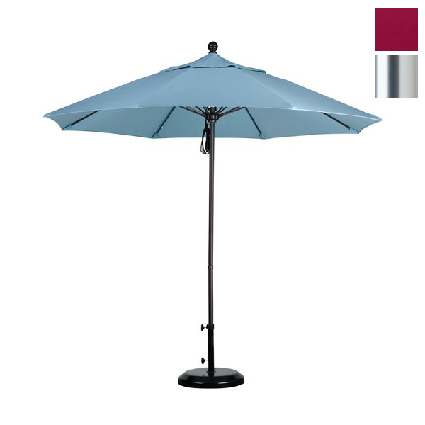 Alto908002-sa36 9 Ft. Fiberglass Market Umbrella Pulley Open S Anodized-pacifica-burgandy